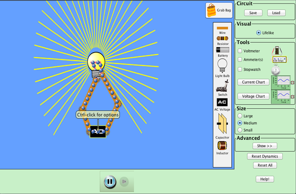 Circuit Construction Kit (AC+DC), Virtual Lab Screenshot