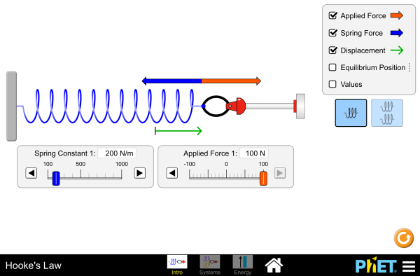 Hooke's Law Screenshot